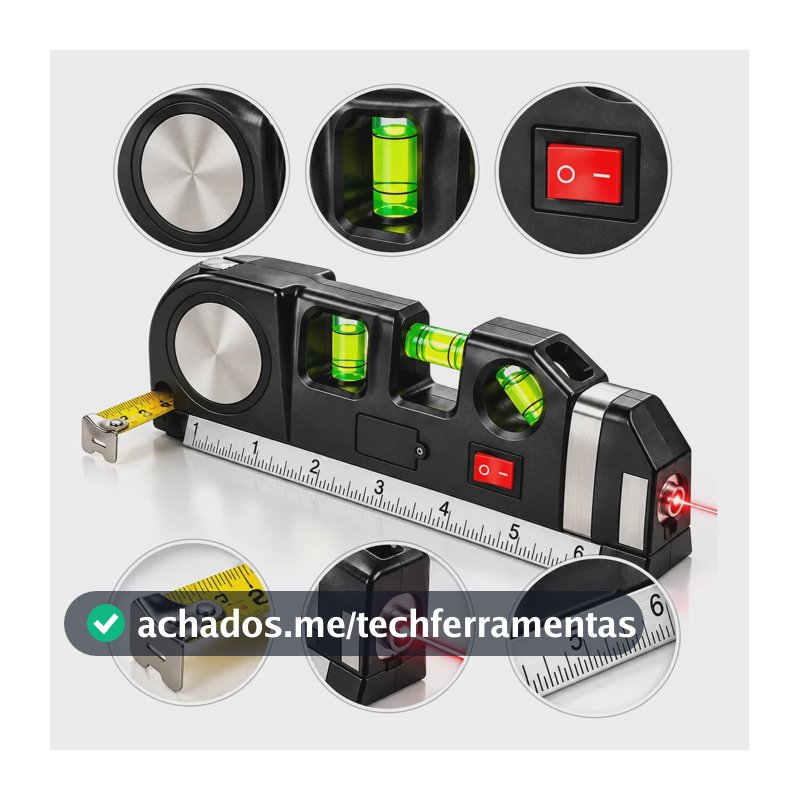 Nível Laser Luatek Level Pro 03 Profissional 8m com Trena e Régua 6 Pol