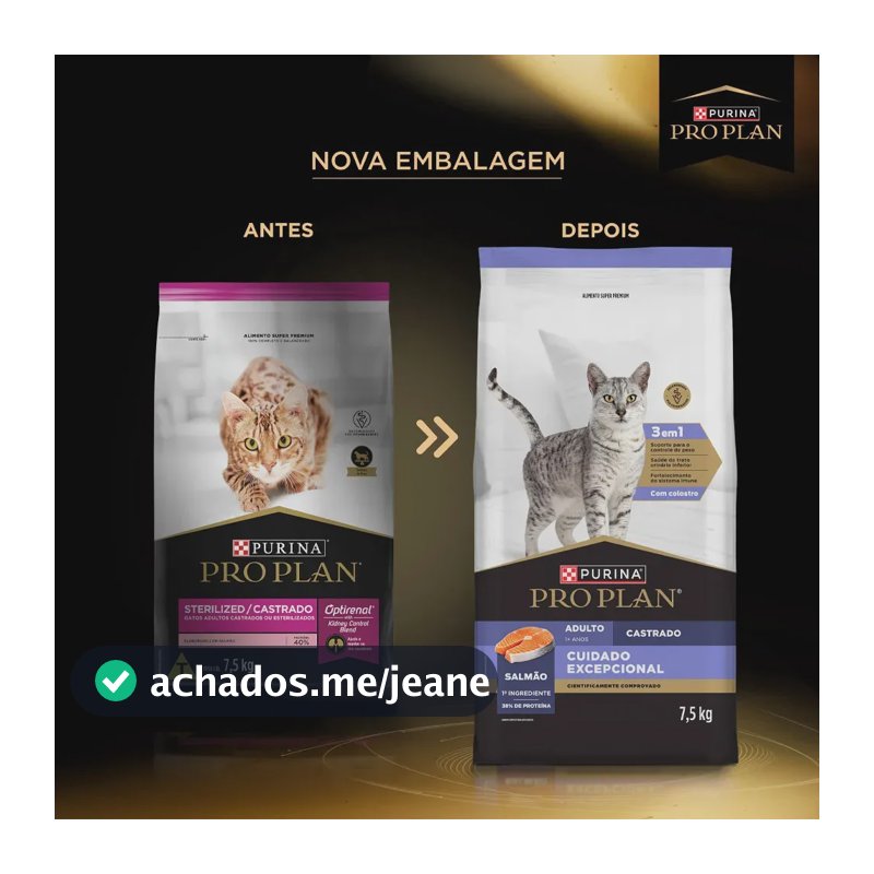 Ração Pro Plan Cat Sterilized Gatos Adulto Castrados 7,5kg