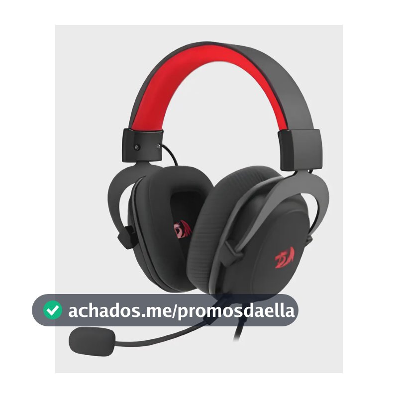 Headset Gamer Redragon Zeus Lite Preto Drivers 53mm com Microfone Removível