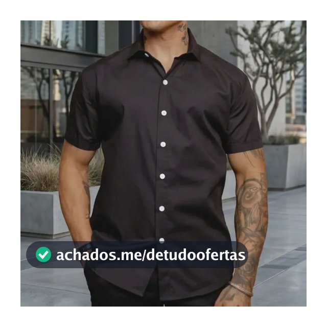 Camisa Social Masculina Gola Italiana Confortável