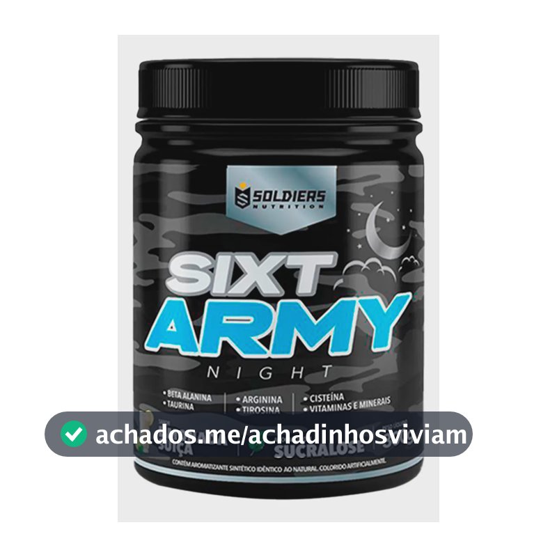 Pré-treino Sixt Army Night 300g Workout Termogênico Sabor Limonada Suíça Soldiers Nutrition Energia Foco Treino