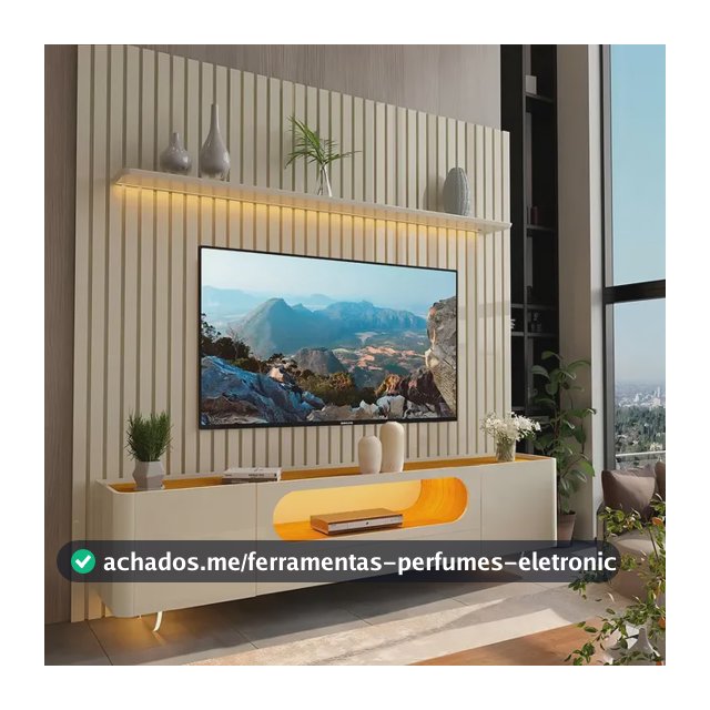 Rack Com Painel Ripado Para Tv Até 90 Polegadas 1 Gaveta 2