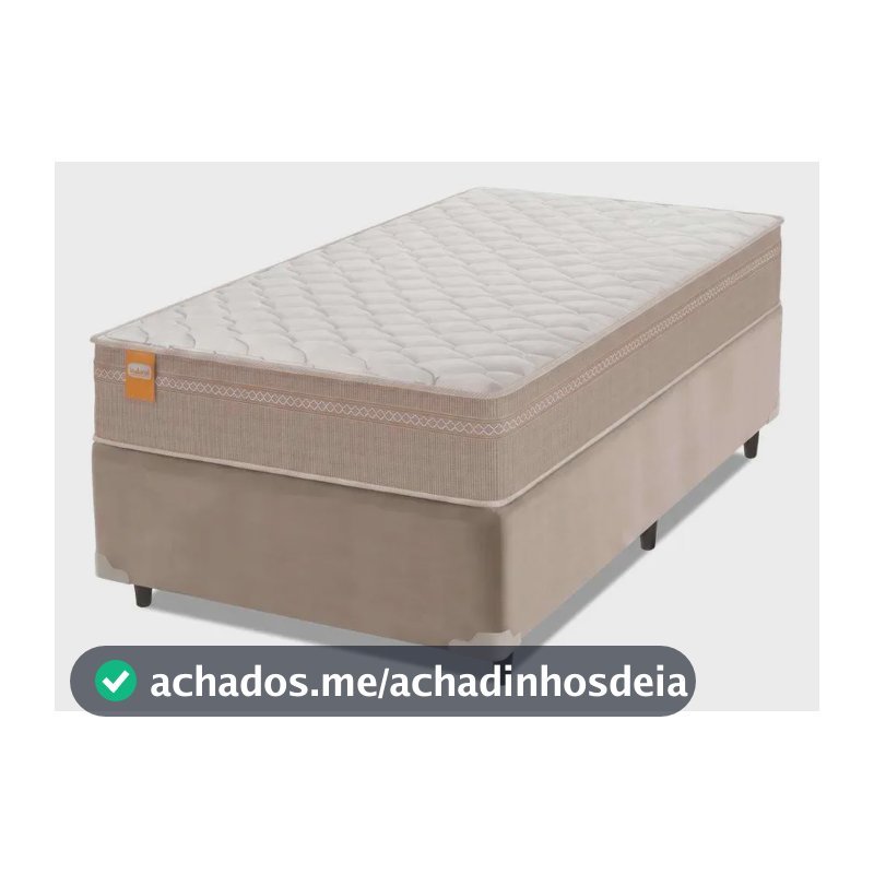Cama Box Solteiro Inducol Qatar Molas MaxForce Pro 88x188cm Bege/Branco
