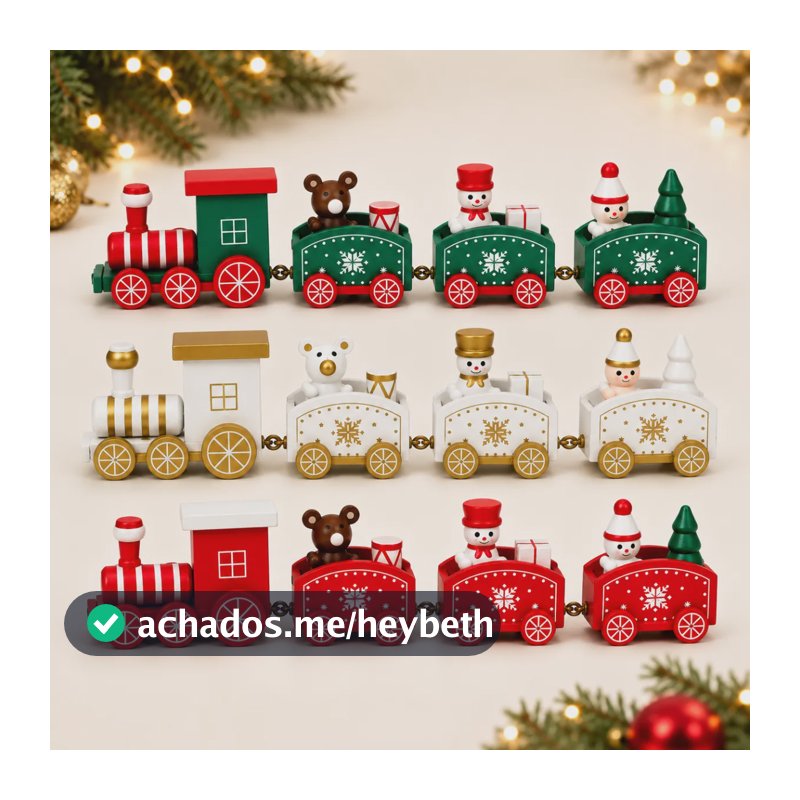 Trem De Brinquedo Decoração Natalina Trem De Natal Enfeite Verde