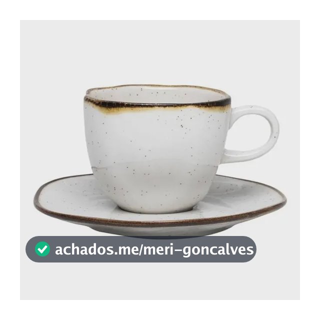 Xícara Com Pires Ryo Maresia Oxford Branco/marrom