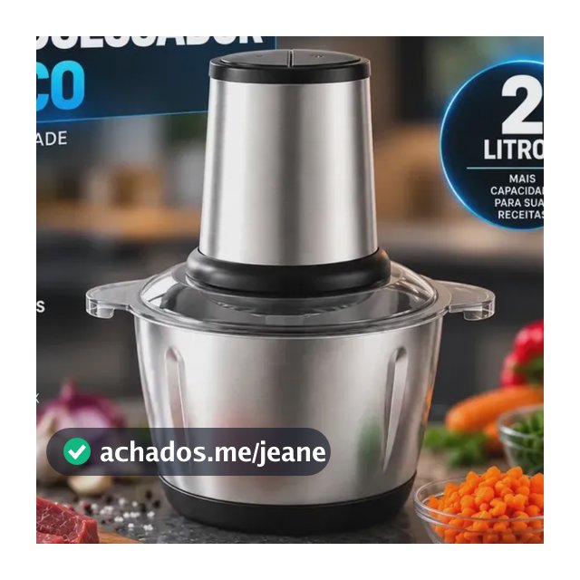 Multiprocessador Elétrico 2L 400W Inox Triturador Picador de Alimentos para Carne Legumes Alho Temperos Cozinha Hardline