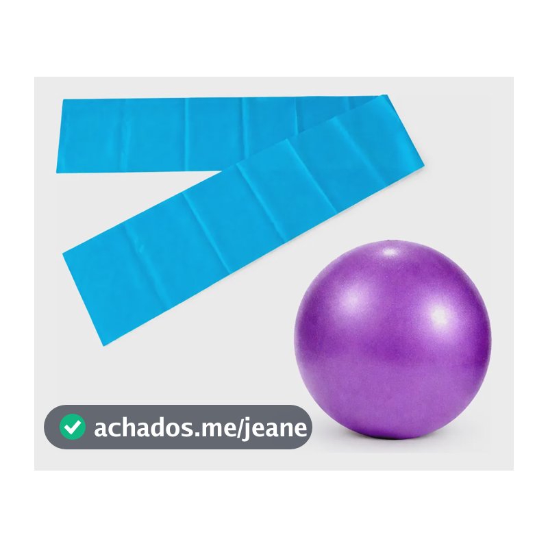 Kit Fortalecimento Com Overball + Faixa Elástica Média 1,5 M Lilás