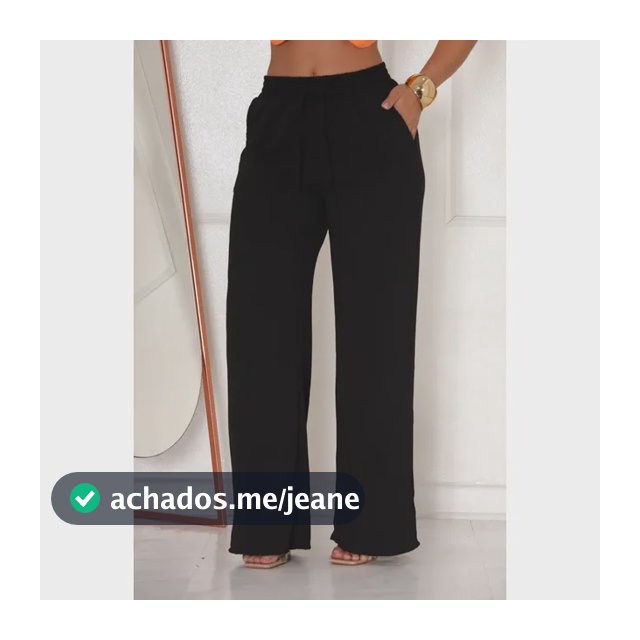 Calça Pantalona Wide Leg Duna Elastico Na Cintura/gestante