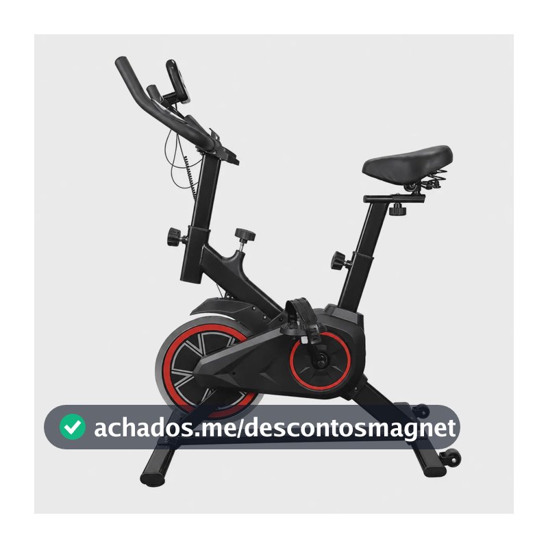 Bicicleta Ergométrica Spinning Com Volante e Display LCD Guidão Ajustáve