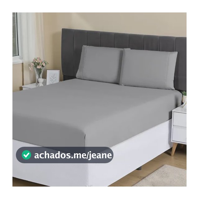 Jogo Lençol Casal 3pç 400 Fios Hipercal Conforto Macio Cor Cinza Desenho do tecido Liso