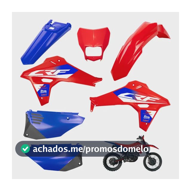 Kit Plástico Roupa Crf 250f / 300f F27 Carenagem Farol - Amx Vermelho/azul