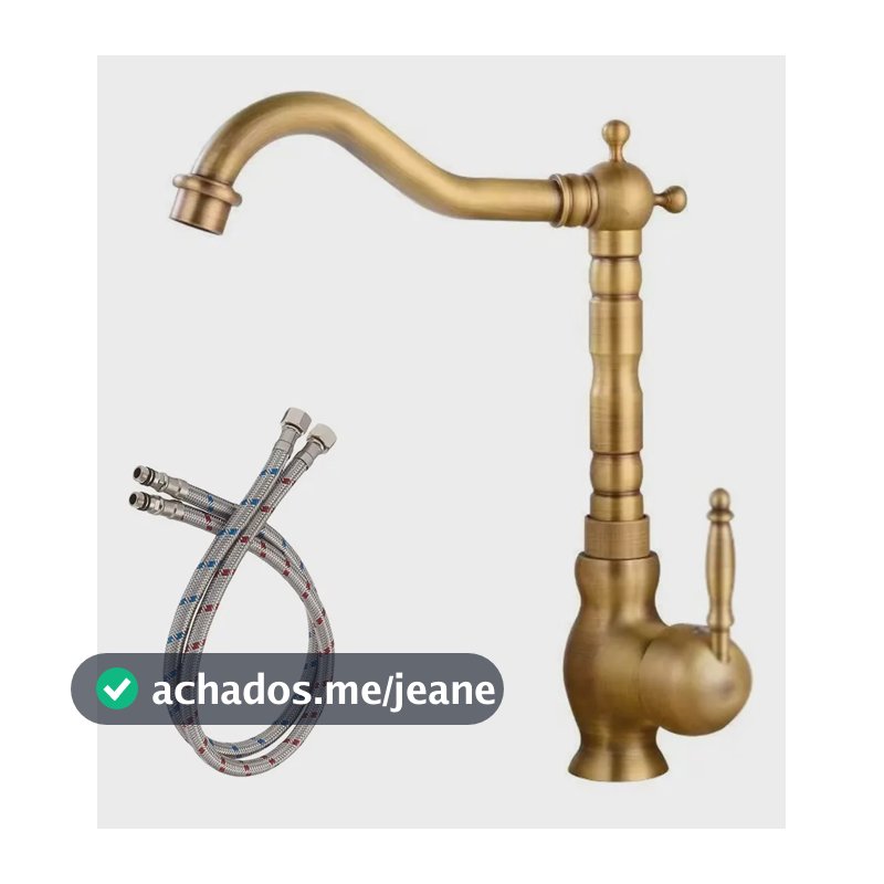 Torneira Bronze Cozinha Bancada Alta Vintage Gourmet Banheir Laranja Bronze