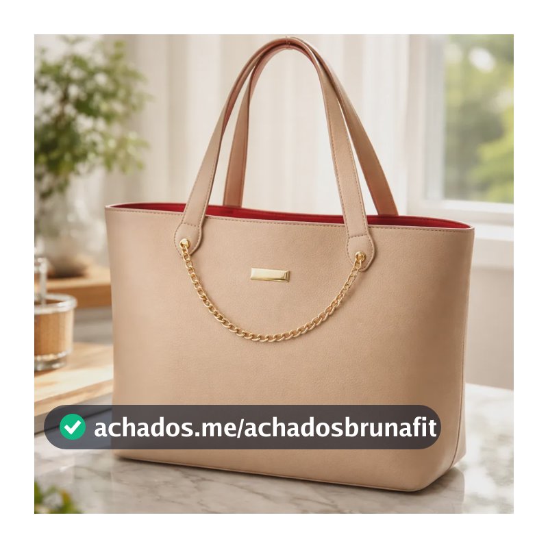 Bolsa Sacola Grande Dia A Dia Trabalho Casual Faculdade E Nude Lisa Ouro