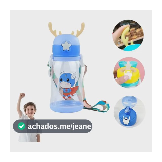 Garrafa Copo De Alce Água Infantil Criança Portátil