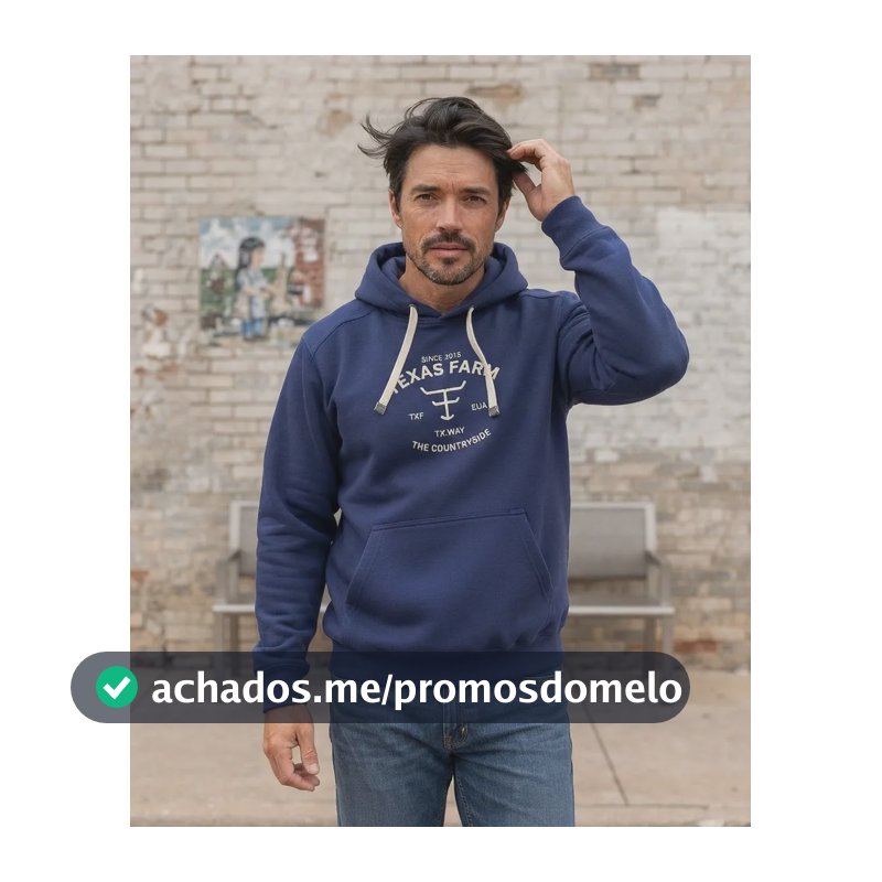 Moletom Texas Farm Masculino Original M Azul
