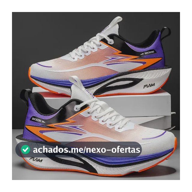 Tênis Corrida Unissex Com Placa De Carbono Solado Macio Violeta Geométrico 37