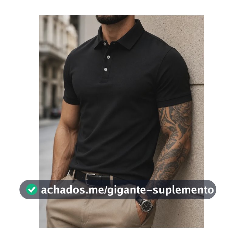 Camisa Polo Masculina Piquet Slim Manga Curta Preto M