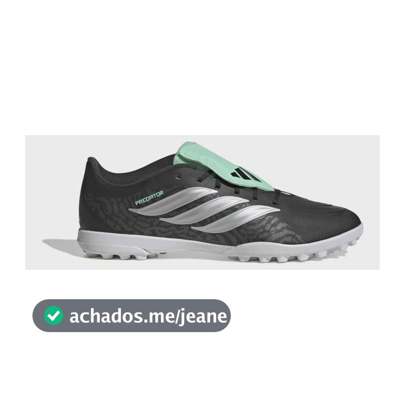Chuteira Society Masculina Predator Club Tongue Turf adidas Preto 39 Br