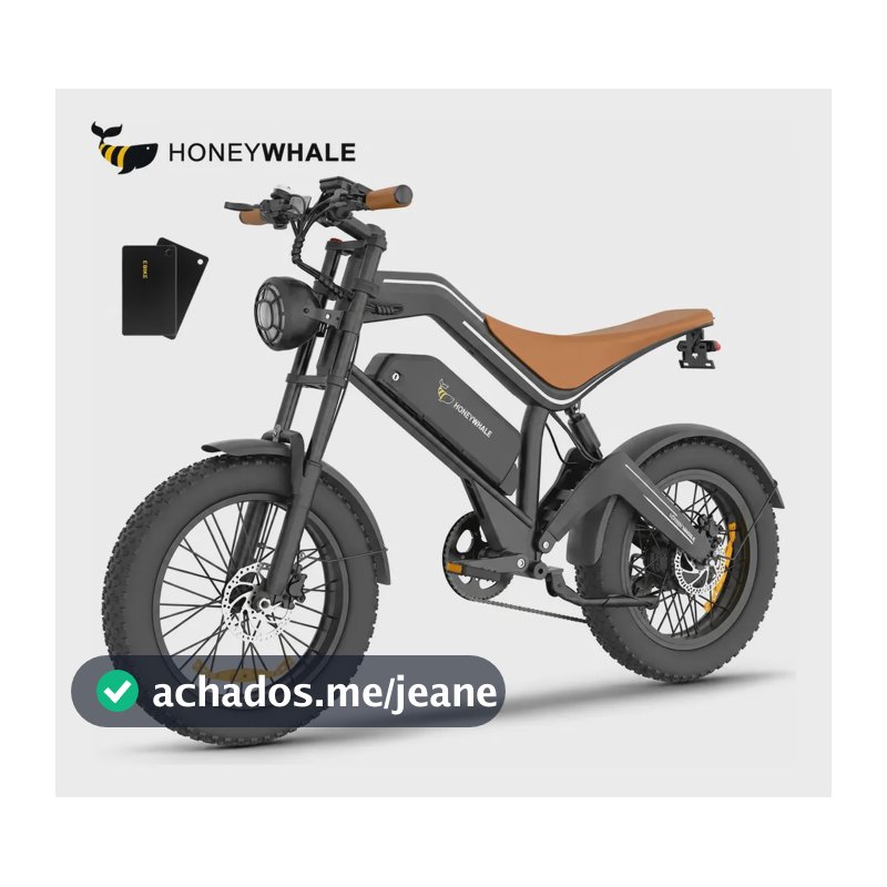 Honeywhale K6 Pro Bicicleta Elétrica Adulto, 850w Bike Motor-max, 62km Autonomia, 55km/h Velocidade, Bateria Removível De 48v/15,6ah, Moto EBike De Montanha De 7 Velocidades, Honey Whale Preto