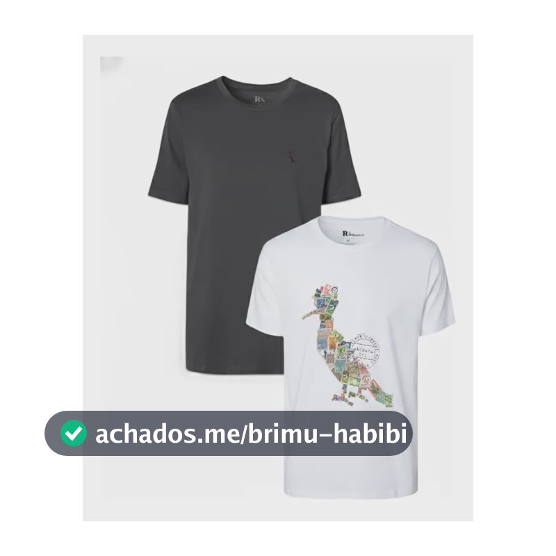 Kit 2 Camisetas Estampa Algodão Pica-pau Reserva Preto/branco M