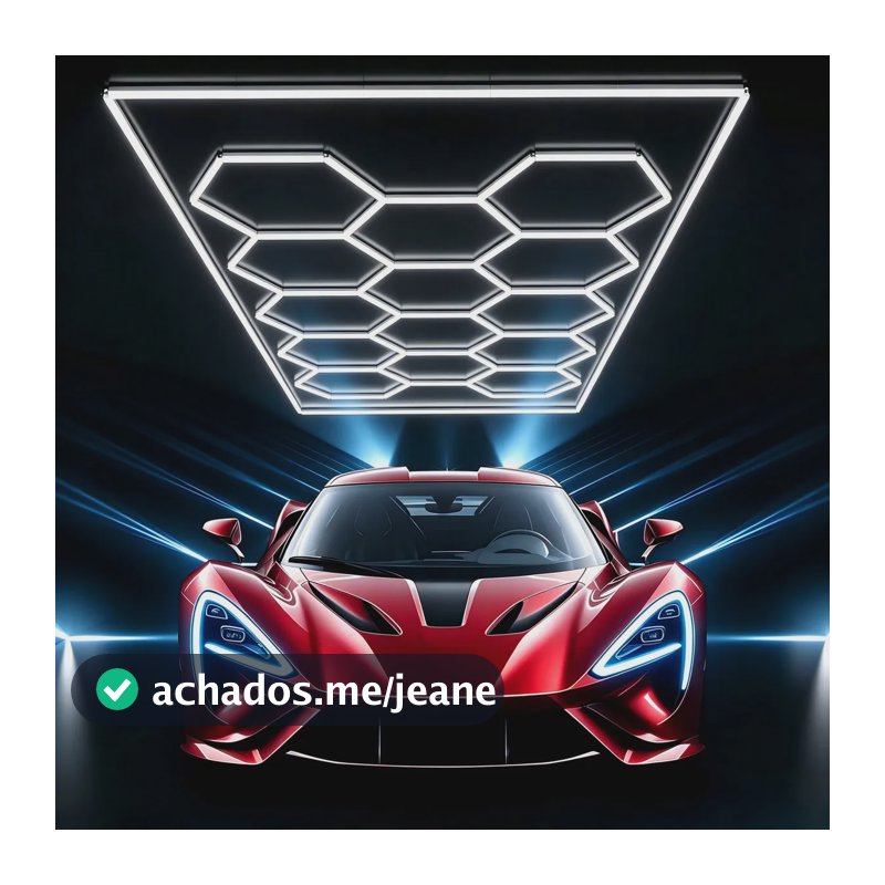 Luminaria Hexagonal LED, Colmeia Luzes de Garagem 14 Células com Moldura Alta Potência 600W para grandes 45 m² Bivolt para Showroom Oficina Barbearia Estúdio Academia Tieesa