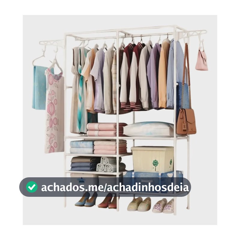 Cabideiro Organizador De Roupas Desmontável Estilo Aberto Branco