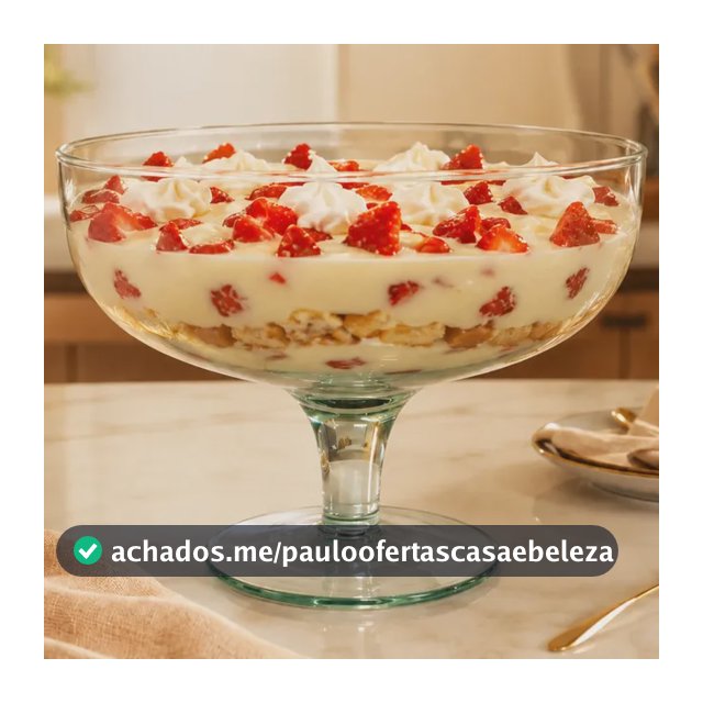 Taça De Vidro Para Sobremesa Grande Transparente Lisa 2,5l Transparente