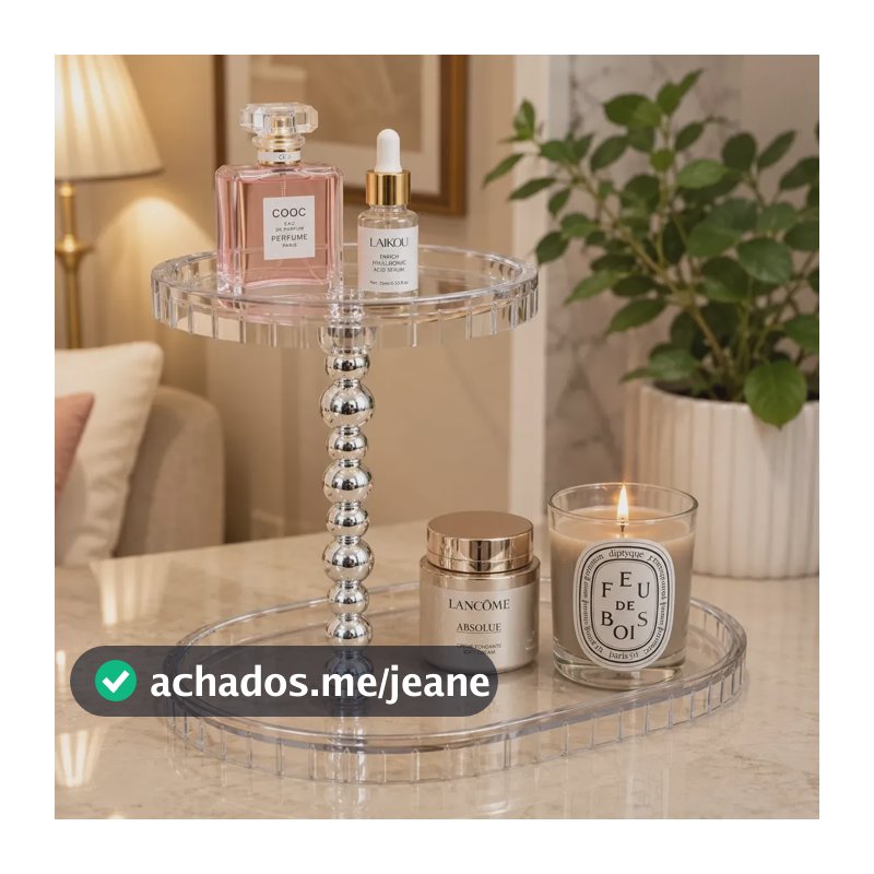 Organizador Acrílico 2 Andares Para Maquiagem Cosméticos Transparente