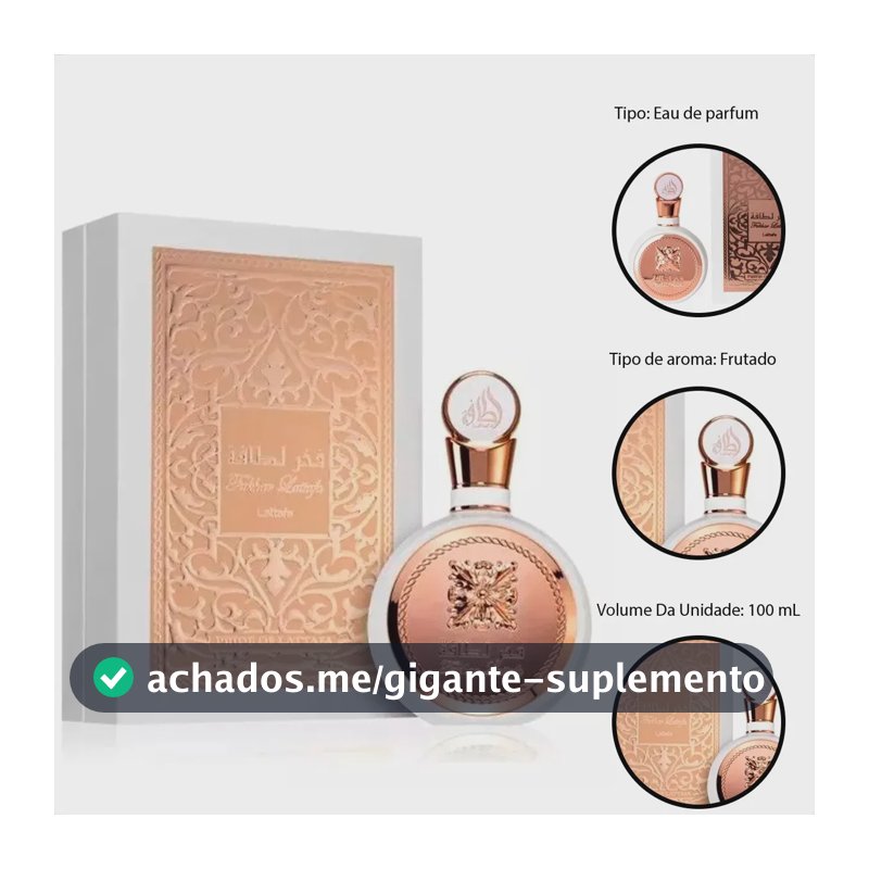 Perfume Árabe Fakhar Rose Lattafa Sereia Feminino 100ml Eau De Parfum