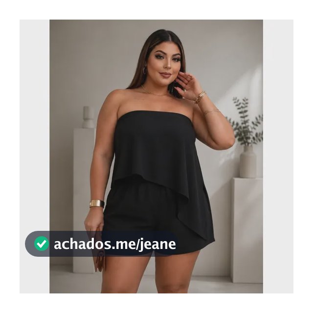 Conjunto Alfatairia Plus Size Short Bolso Blusa Tomara Caia