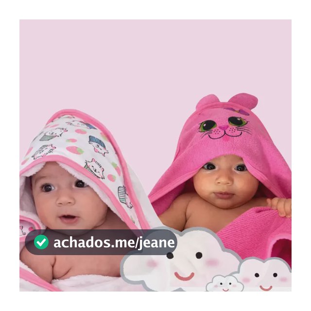 Kit 2 Toalhas De Banho Bebê Com Capuz E Orelhinha Infantil Rosa E Branco