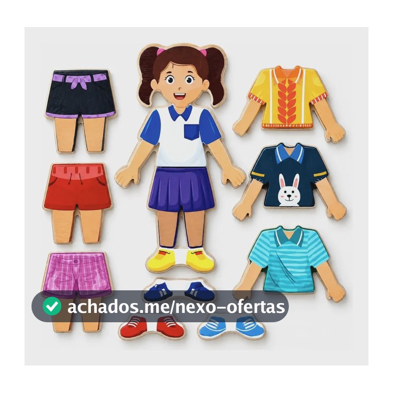 Brinquedo Educativo Infantil Quebra Cabeça Troca Roupinha