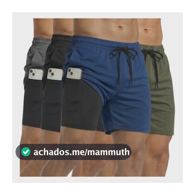 Kit 4 Shorts 2 Em 1 Masculino Dry Bermuda Academia Treino
