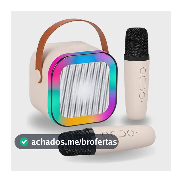 Caixinha Som Karaokê 2 Microfones Bluetooth Infantil Adulto