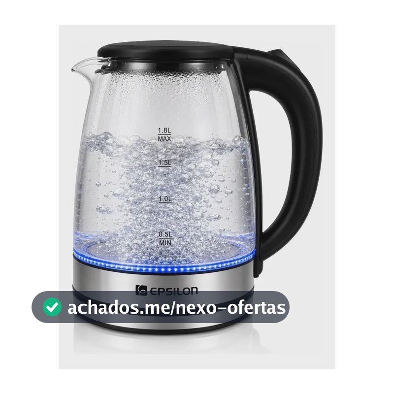 Chaleira Eletrica Vidro Epsilon Eps-2906 Esquentar Agua Leit 127v