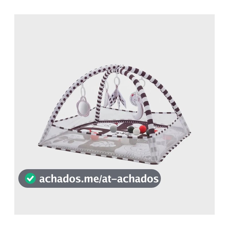 Tapete de Atividades Bebê Ginásio Piscina de Bolinhas 3x1 Sensorial Preto Branco Maxi Baby