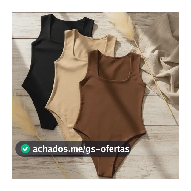 Kit 3 Body Plus Size Regata Decote Quadrado Conforto Estilo