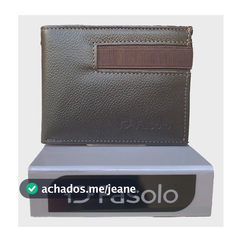Carteira Porta-moedas Couro Legítimo Marrom Fasolo Modelo H074