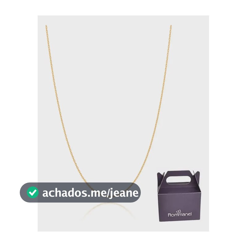 Cordão De Folheado A Ouro 18k Rommanel Corrente/ Cordão/gargantilha 531639 Y Desenho Do Fio Cadeado Dourado