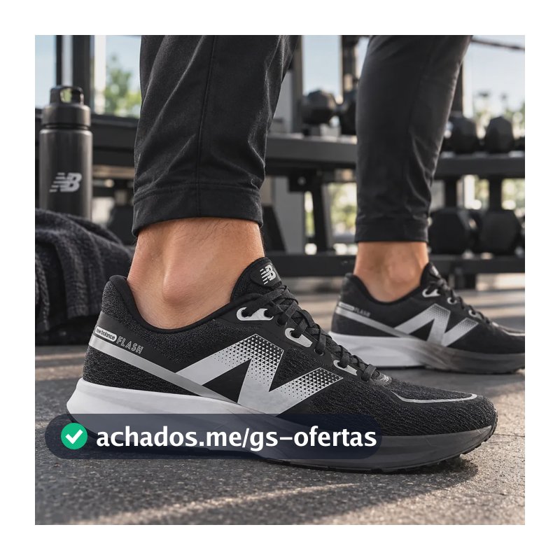 Tênis Masculino Dynasoft Flash V7 New Balance Preto/prata Liso 40