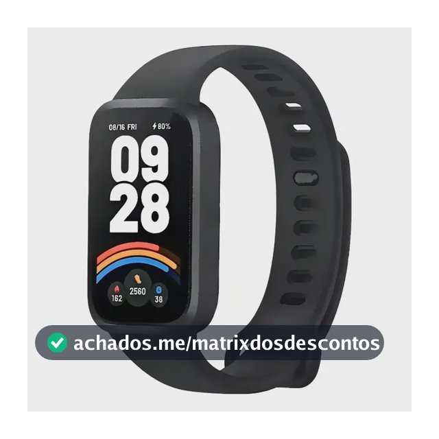 Xiaomi Smart Band Mi Band 9 Active Relógio Preto Lisa