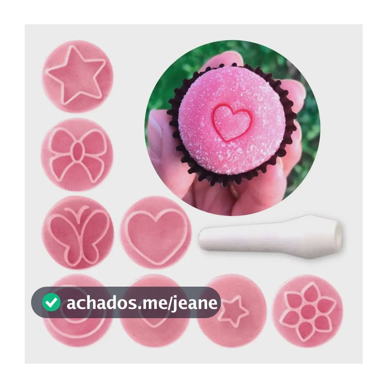 Kit Carimbos Bluestar P/ Doces Massas Números, Essenciais Rosa Essenciais