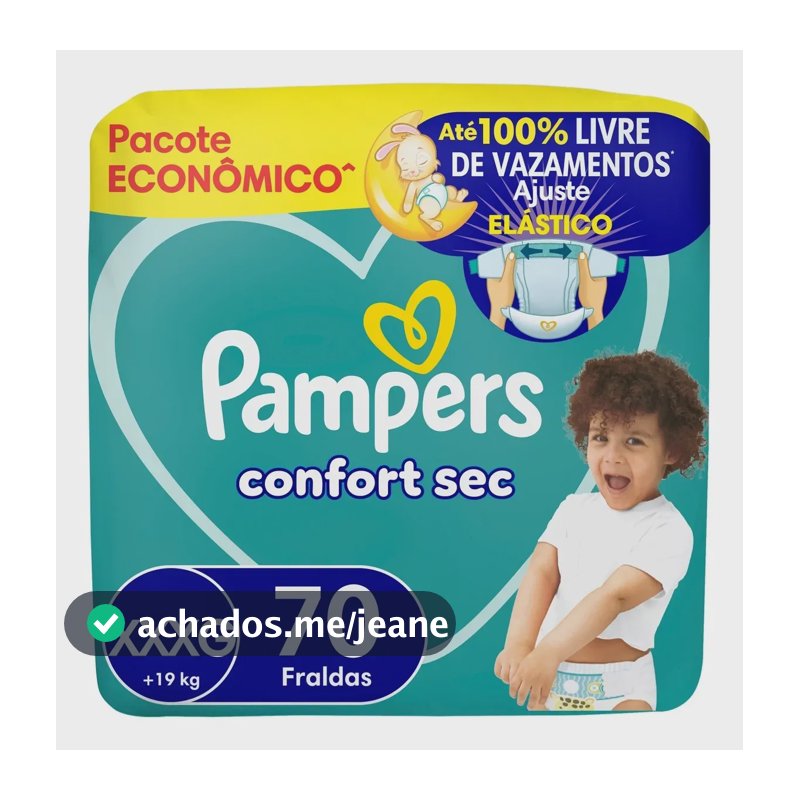 Fralda Pampers Confort Sec Tamanho XXXG, 70 Un