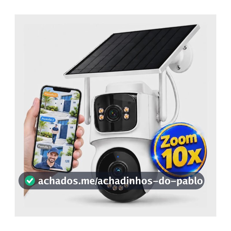 Câmera De Segurança Externa 4g Solar Zoom 10x Visão Noturna Branco