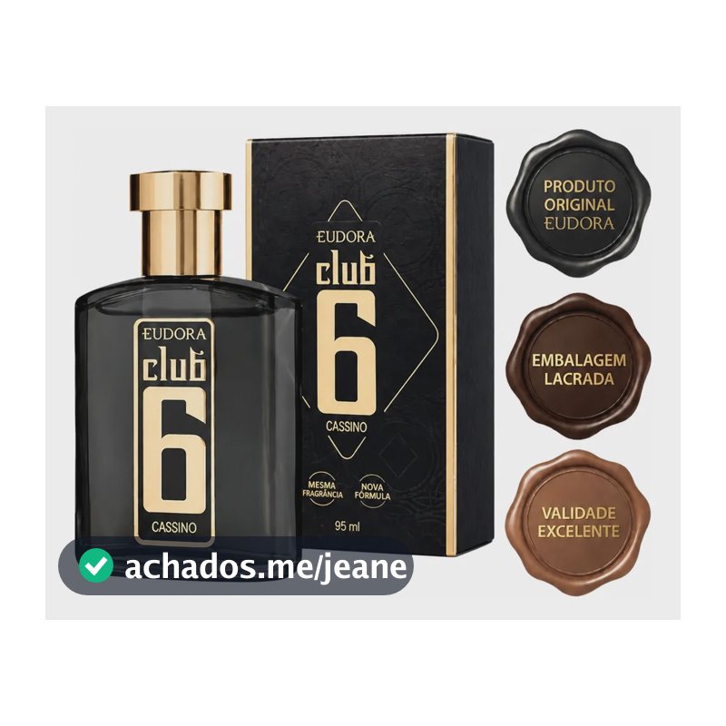 Eudora Club 6 Cassino Colônia Masculina 95ml