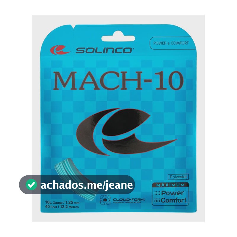 Corda Solinco Mach - 10 - Set Individual Azul-celeste Tenis 1.25 Mm Azul-celeste