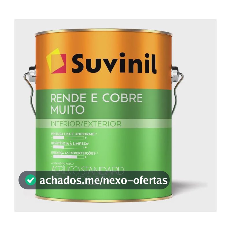 Tinta Acrílica Suvinil Rende & Cobre Muito 3.6L Fosco Cromio