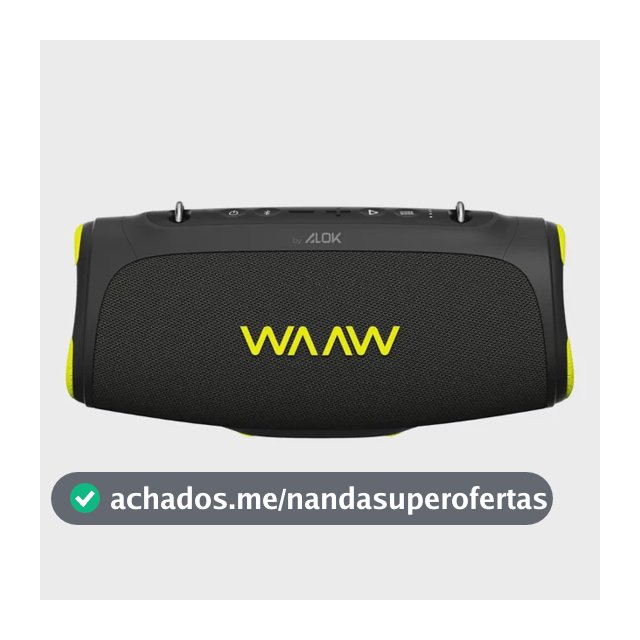 Caixa De Som Bluetooth Waaw By Alok Boom 110 Prova D'água Preto 127/220v