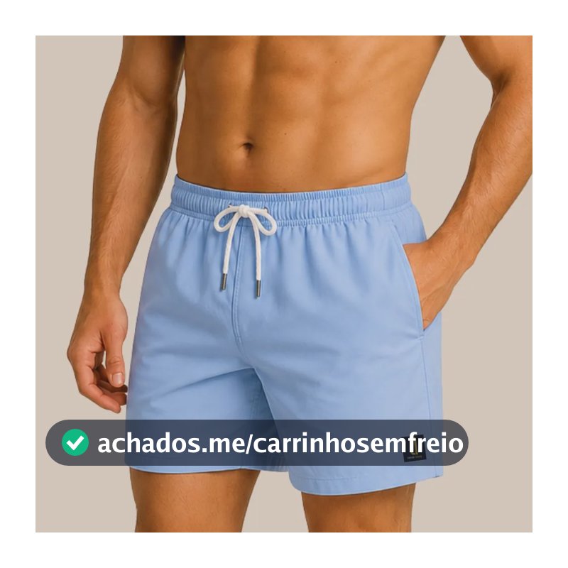 Short Masculino Neon Bermuda Praia Mauricinho Jr Rf. 001 Azul-celeste G
