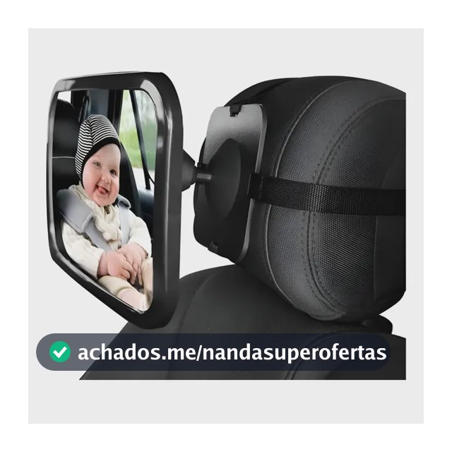 Espelho Retrovisor Auxiliar Bebê Conforto Cadeirinha Fortner Preto
